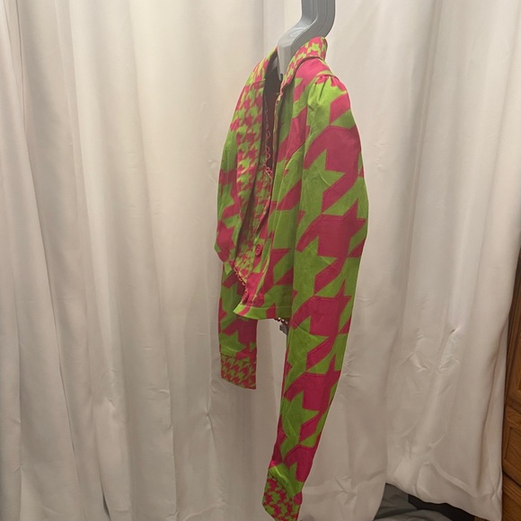Am I the drama? Sugar Thrillz Neon Pink and Lime Houndstooth Set nwt - Picture 12 of 13